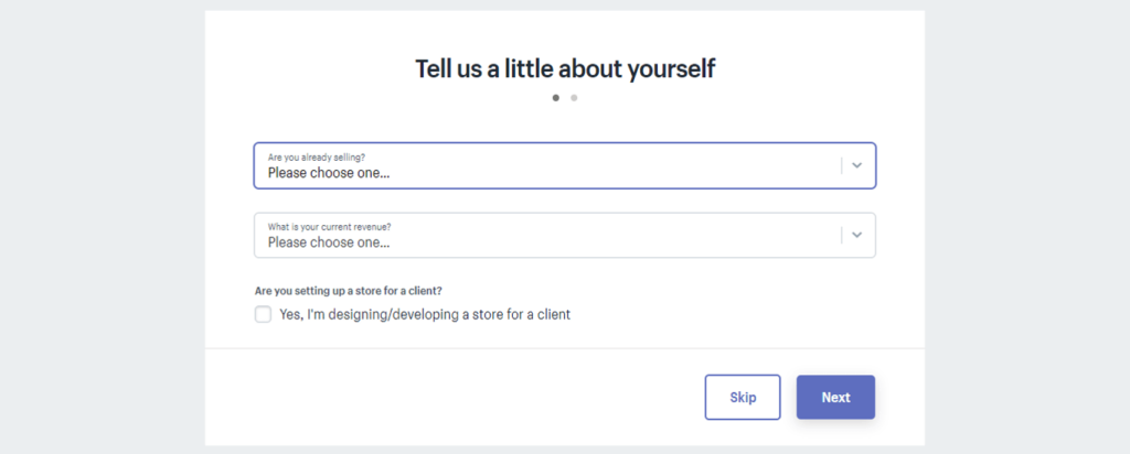 shopify small form