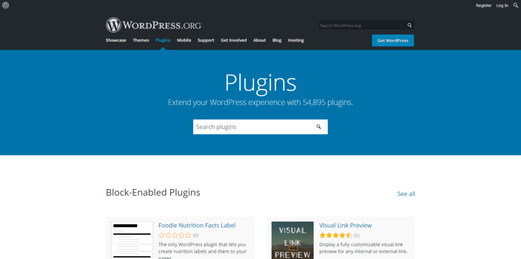 wordpress plugins landing page