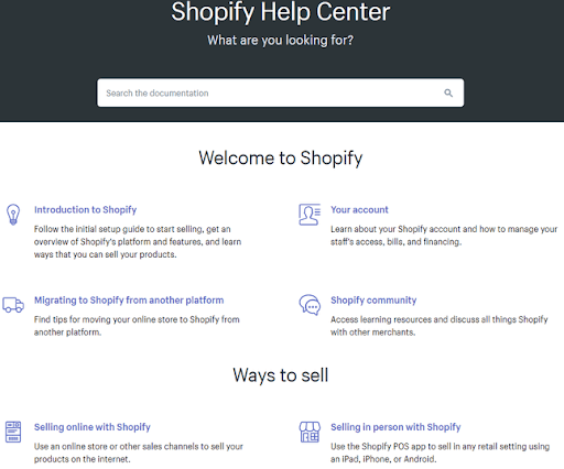 Customer Support shopify