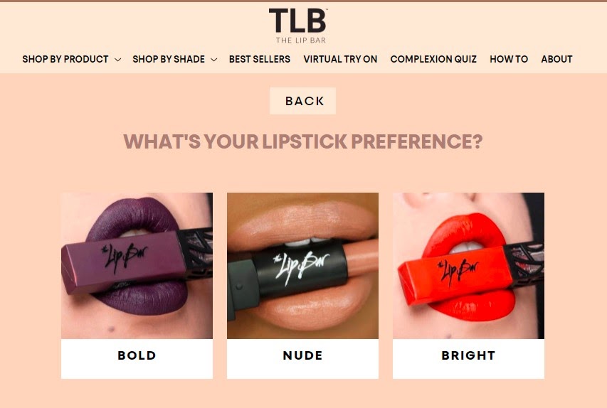 the lipstick finder quiz by The Lip Bar